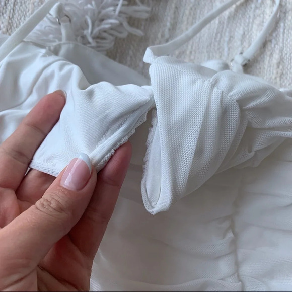 Princess Polly White Ruched Mesh Bodysuit - Picture 3 of 6